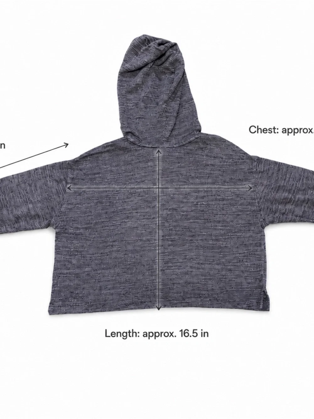 Old Navy Girls L 10-12 Charcoal Heathered Knit Pullover Hoodie